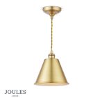 Joules Wollaton Pendant Matt Antique Brass & Matt White
