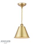 Joules Wollaton Pendant Matt Antique Brass & Matt White