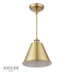 Joules Wollaton Pendant Matt Antique Brass & Matt White - Image 3