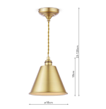 Joules Wollaton Pendant Matt Antique Brass & Matt White - Image 6