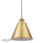 Joules Wollaton 3lt Bar Pendant Matt Antique Brass & Matt White - Image 3