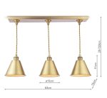 Joules Wollaton 3lt Bar Pendant Matt Antique Brass & Matt White - Image 6