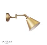 Joules Wollaton Single Spotlight Matt Antique Brass & Matt White - Image 2