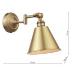 Joules Wollaton Single Spotlight Matt Antique Brass & Matt White - Image 7