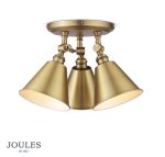 Joules Wollaton 3lt Plate Spotlight Matt Antique Brass & Matt White
