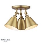 Joules Wollaton 3lt Plate Spotlight Matt Antique Brass & Matt White