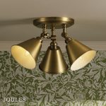 Joules Wollaton 3lt Plate Spotlight Matt Antique Brass & Matt White - Image 4