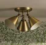 Joules Wollaton 3lt Plate Spotlight Matt Antique Brass & Matt White - Image 5
