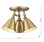 Joules Wollaton 3lt Plate Spotlight Matt Antique Brass & Matt White - Image 6